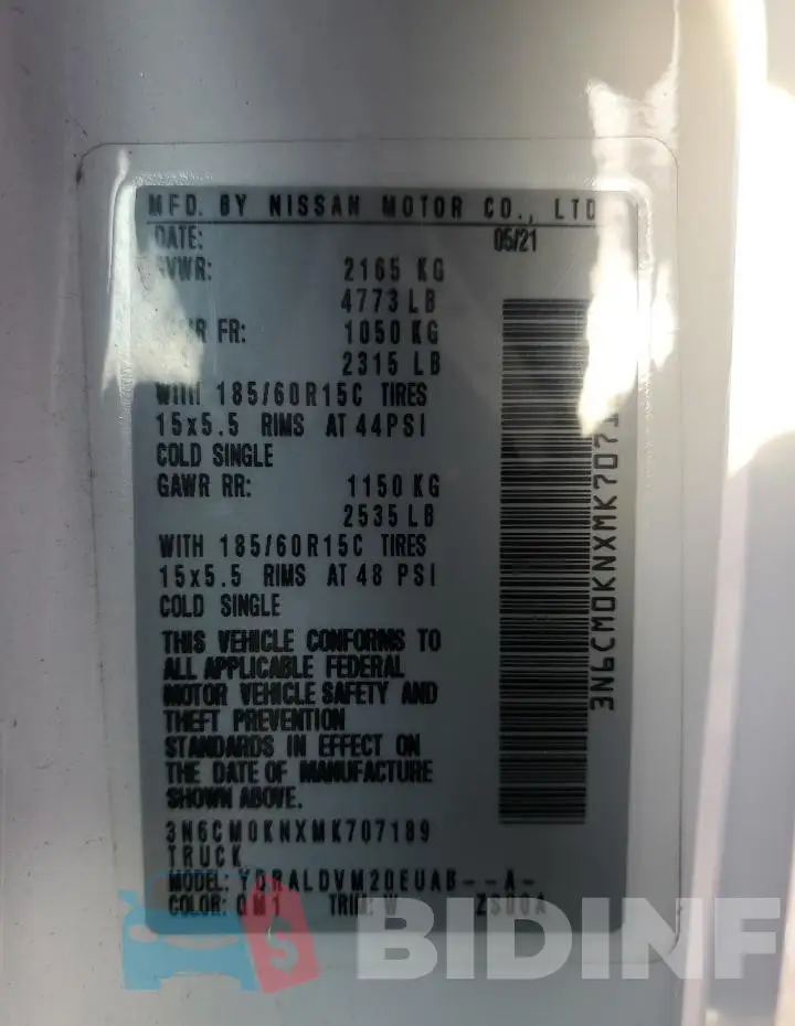 3N6CM0KNXMK707189 Photo# 14