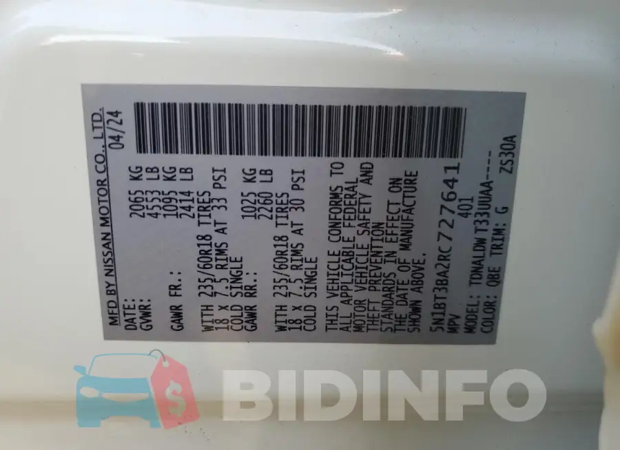 5N1BT3BA2RC727641 Photo# 13