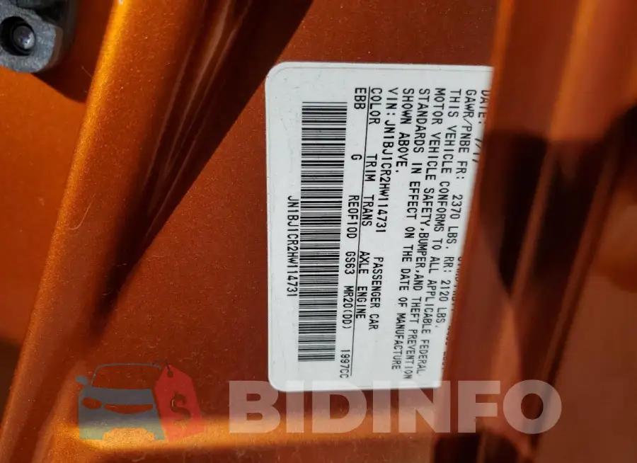 JN1BJ1CR2HW114731 Photo# 13