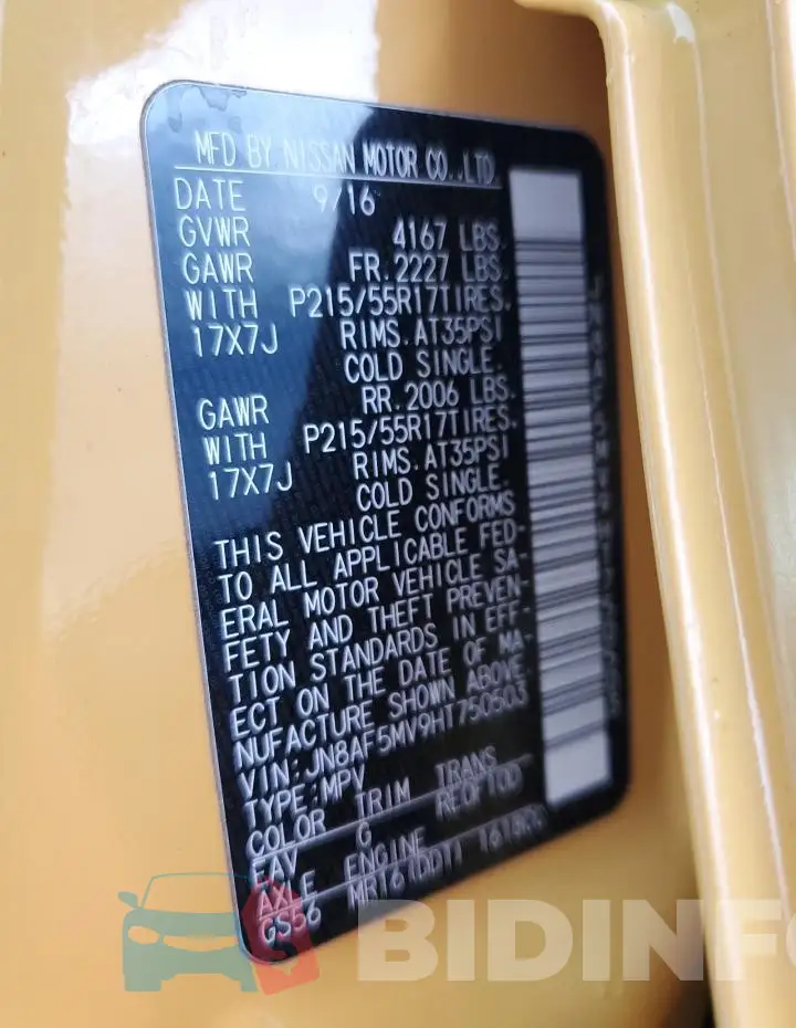 JN8AF5MV9HT750503 Photo# 13