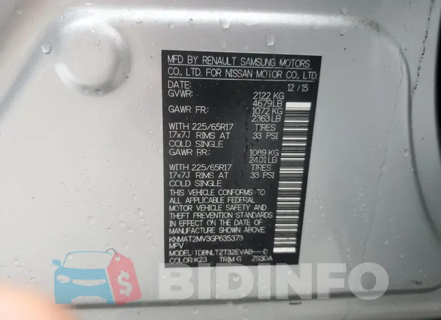 KNMAT2MV3GP635373 Photo# 13