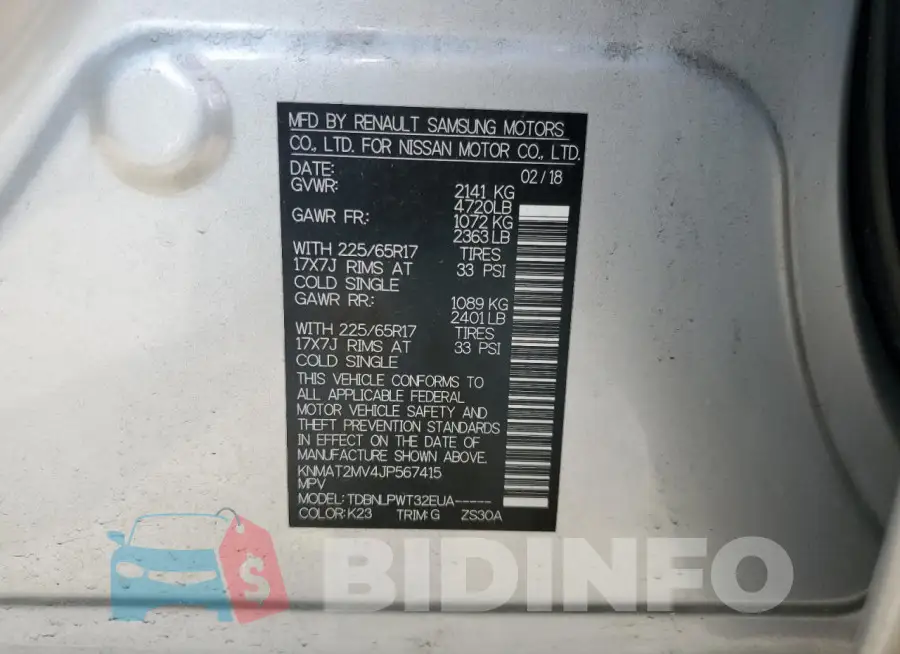 KNMAT2MV4JP567415 Photo# 13