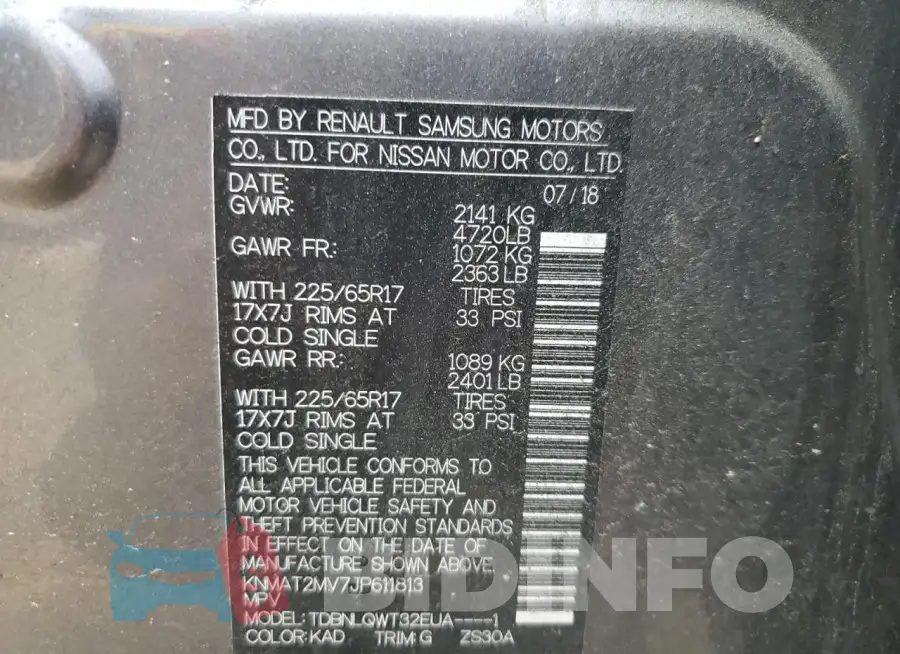 KNMAT2MV7JP611813 Photo# 13