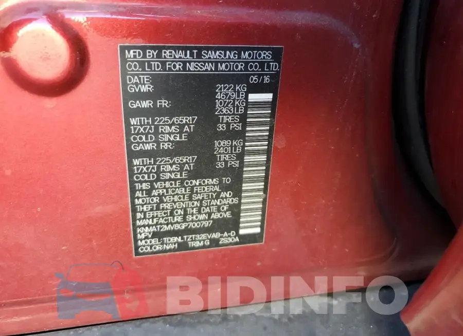 KNMAT2MV8GP700797 Photo# 13