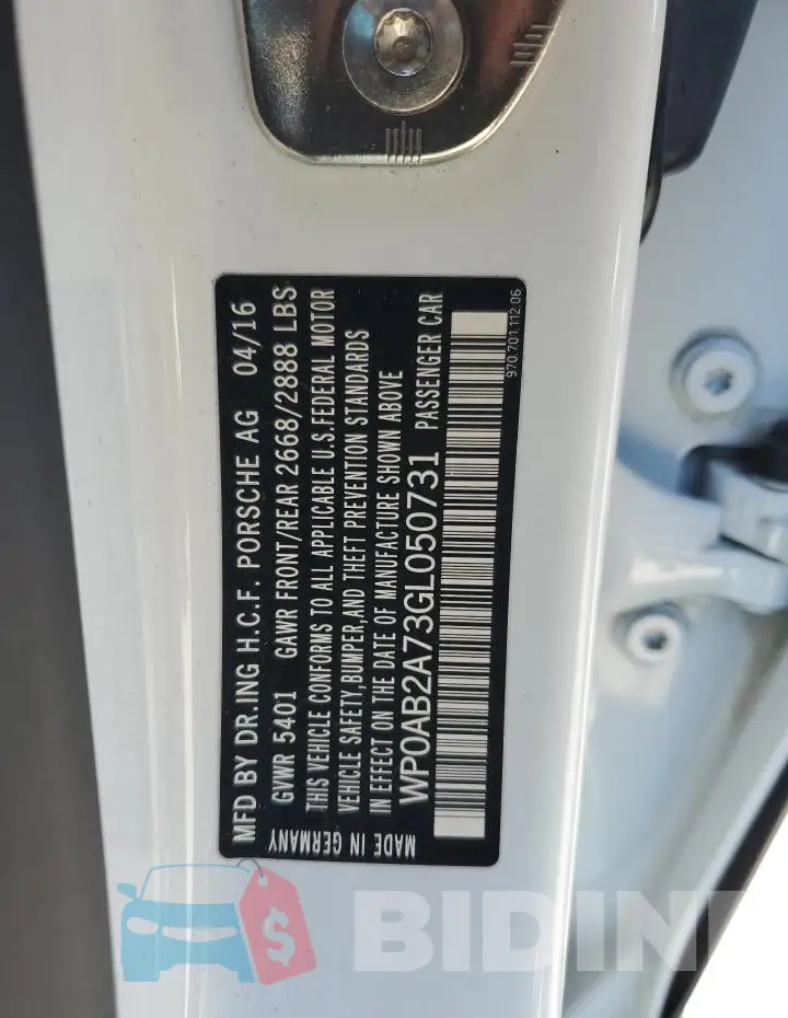 WP0AB2A73GL050731 Photo# 12