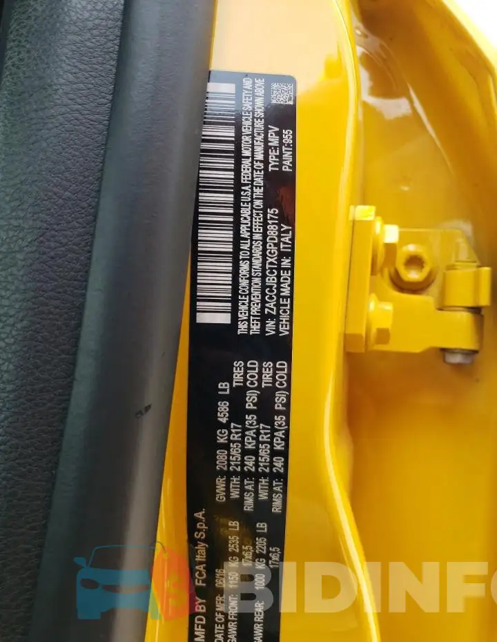 ZACCJBCTXGPD88175 Photo# 13
