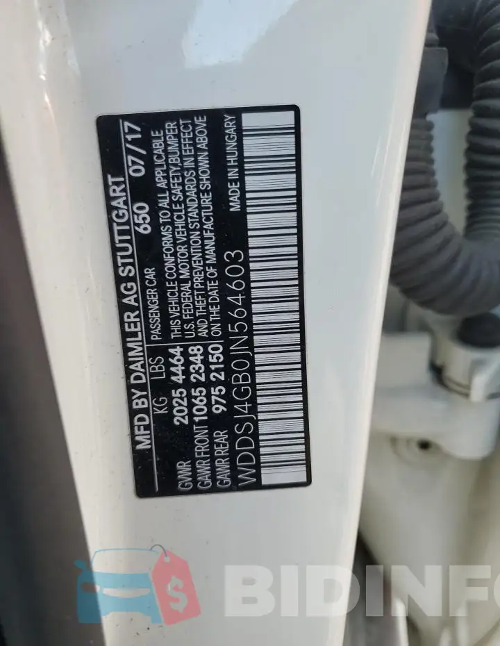 WDDSJ4GB0JN564603 Photo# 12