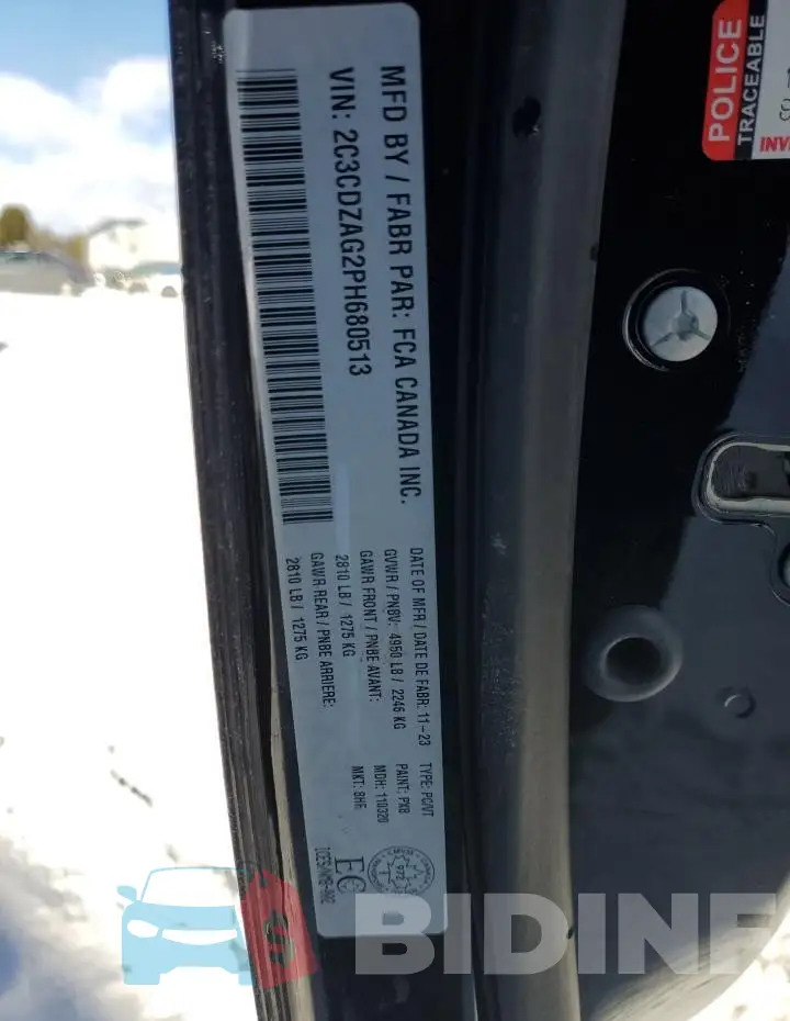 2C3CDZAG2PH680513 Photo# 13