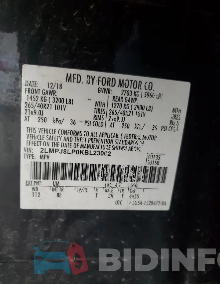 2LMPJ8LP0KBL23002 Photo# 13