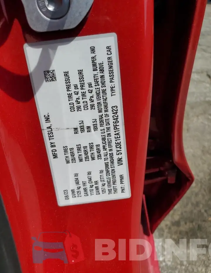 5YJ3E1EA1PF642423 Photo# 12