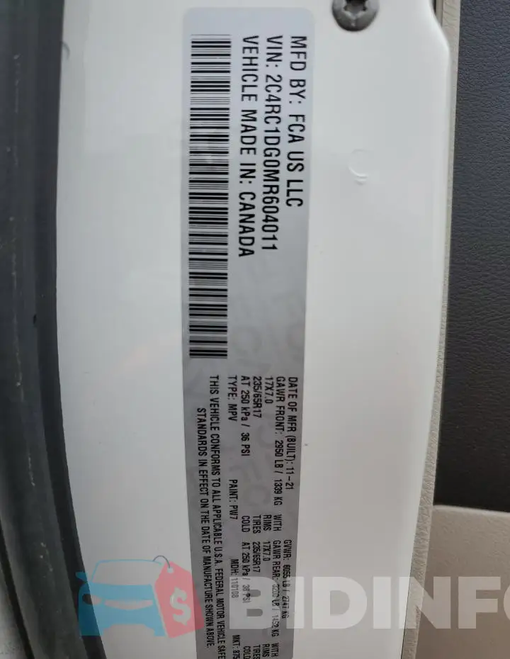 2C4RC1DG0MR604011 Photo# 13