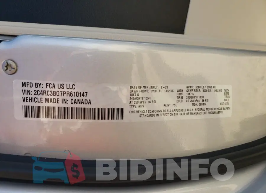 2C4RC3BG7PR610147 Photo# 13