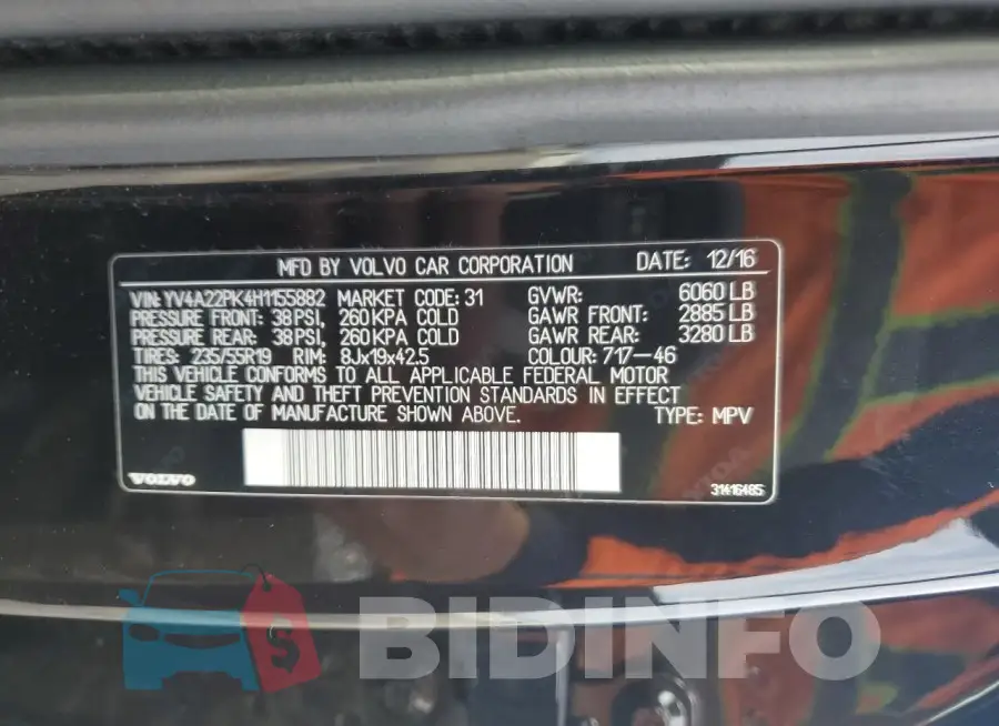 YV4A22PK4H1155882 Photo# 13