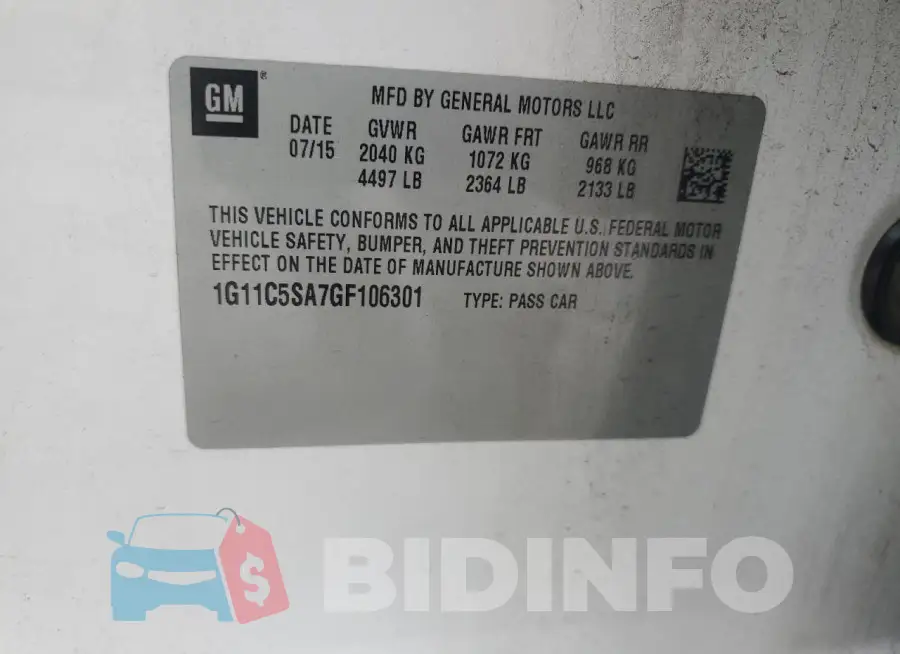 1G11C5SA7GF106301 Photo# 12