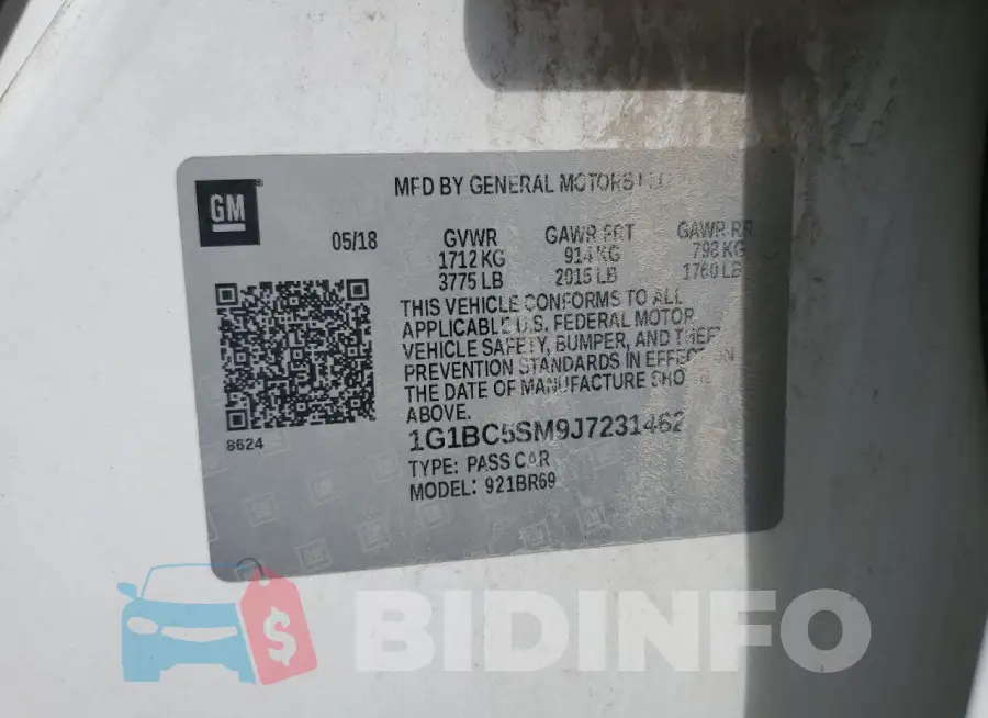 1G1BC5SM9J7231462 Photo# 12