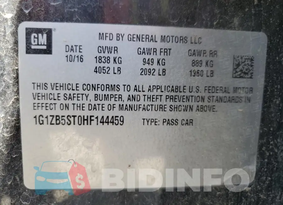 1G1ZB5ST0HF144459 Photo# 12