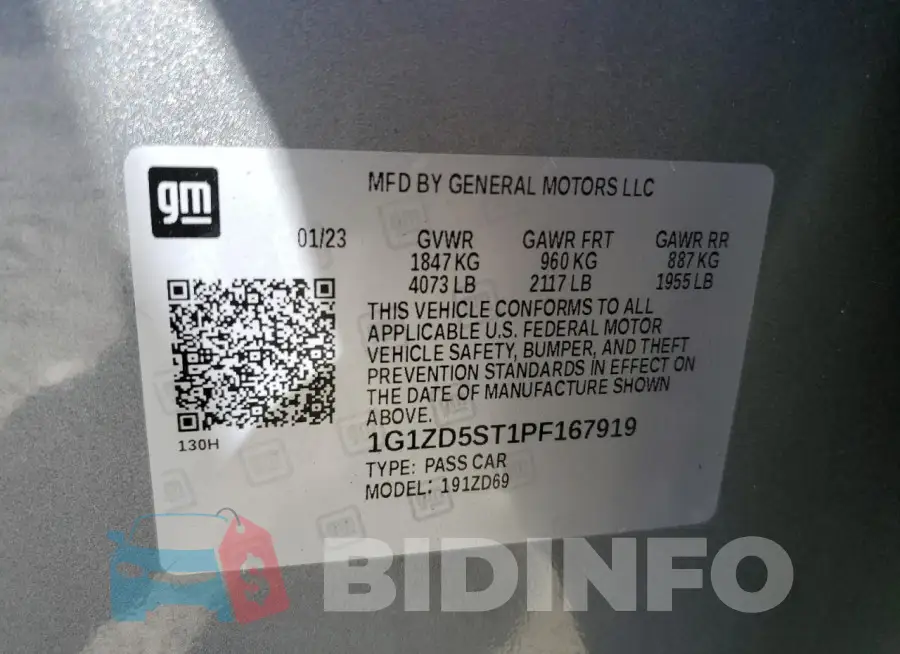 1G1ZD5ST1PF167919 Photo# 12