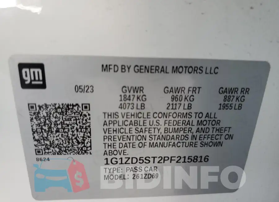 1G1ZD5ST2PF215816 Photo# 13