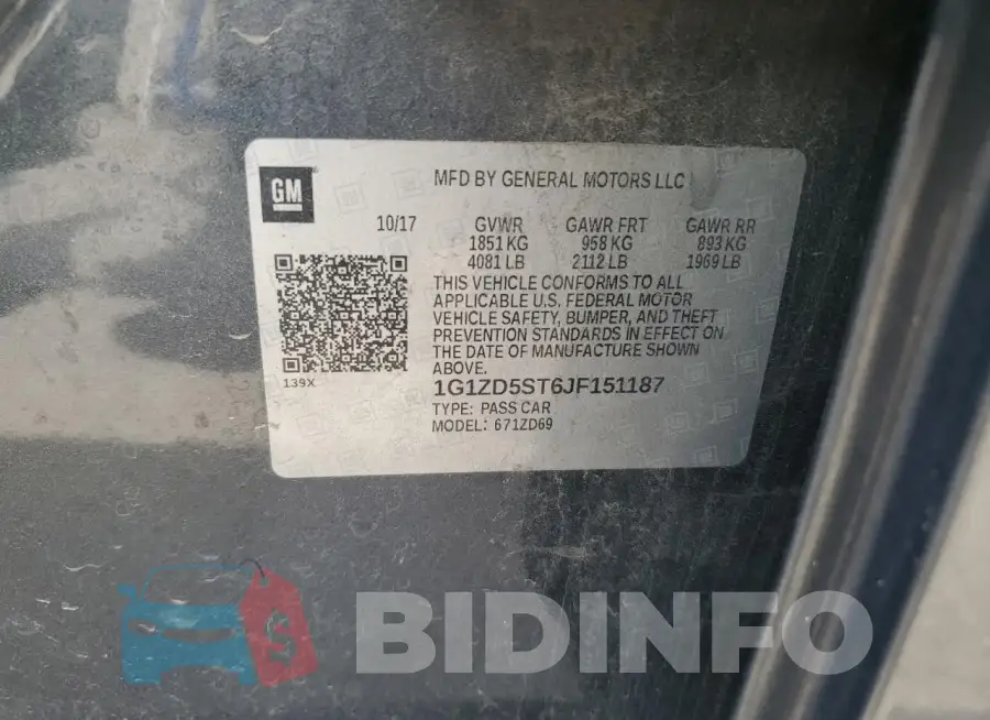 1G1ZD5ST6JF151187 Photo# 12