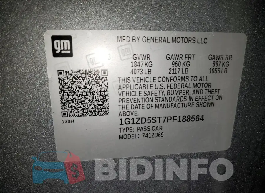 1G1ZD5ST7PF188564 Photo# 13