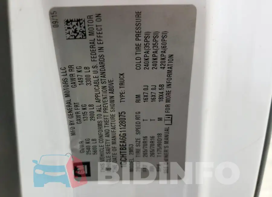 1GCHTBEA6G1128075 Photo# 12