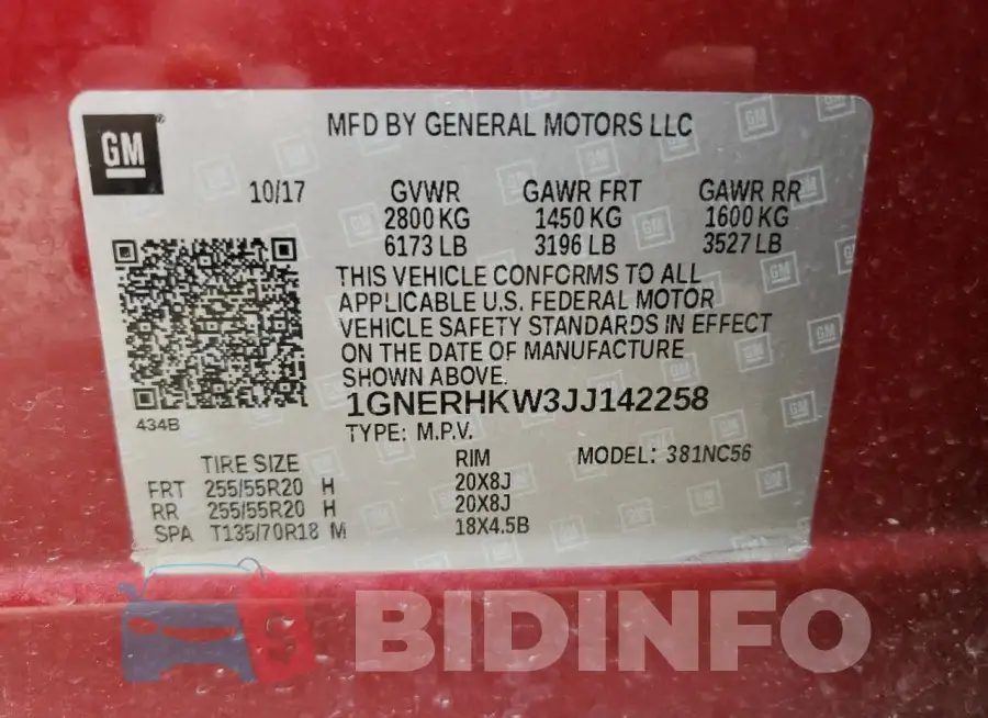 1GNERHKW3JJ142258 Photo# 13