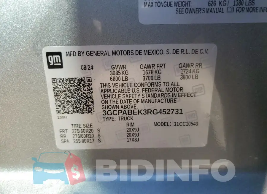 3GCPABEK3RG452731 Photo# 13