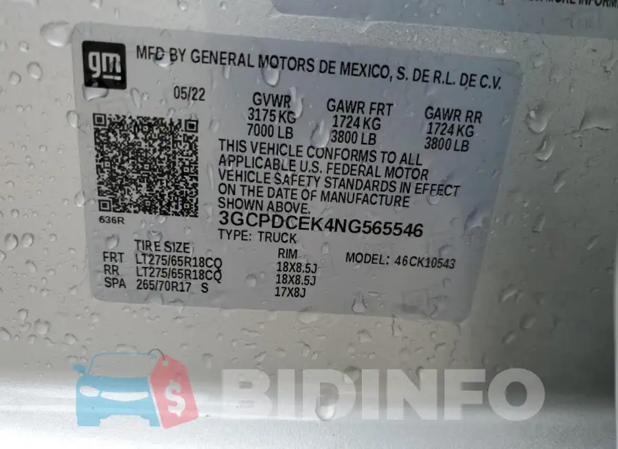 3GCPDCEK4NG565546 Photo# 12