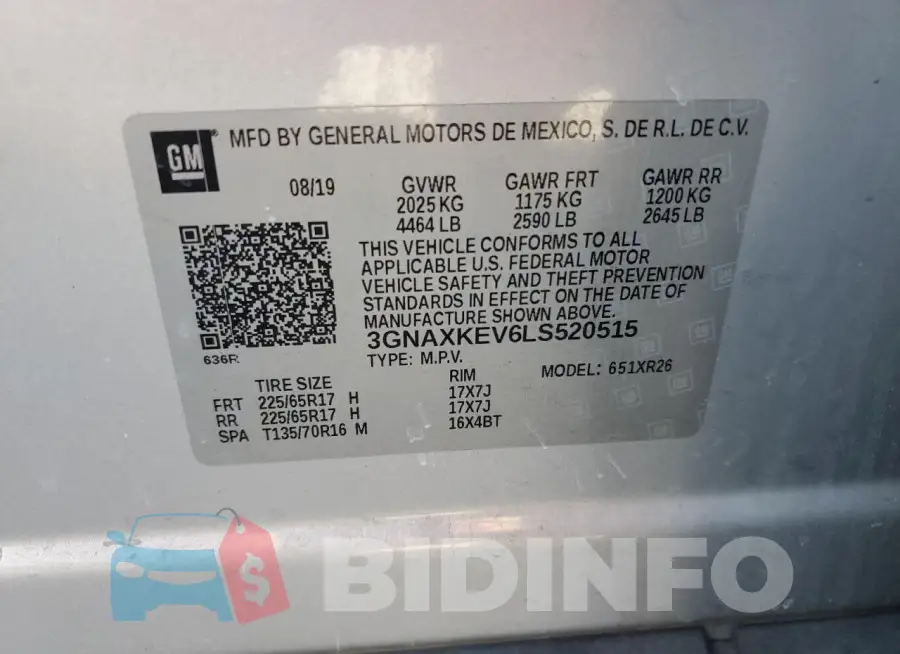 3GNAXKEV6LS520515 Photo# 13