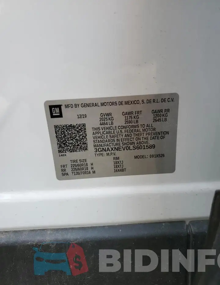 3GNAXNEV0LS601589 Photo# 14