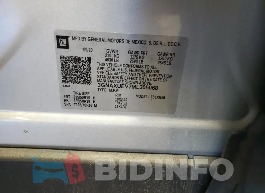 3GNAXUEV7ML305068 Photo# 14