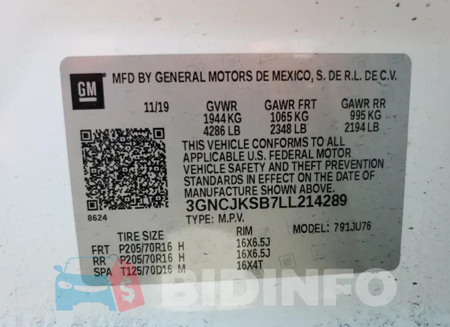 3GNCJKSB7LL214289 Photo# 12