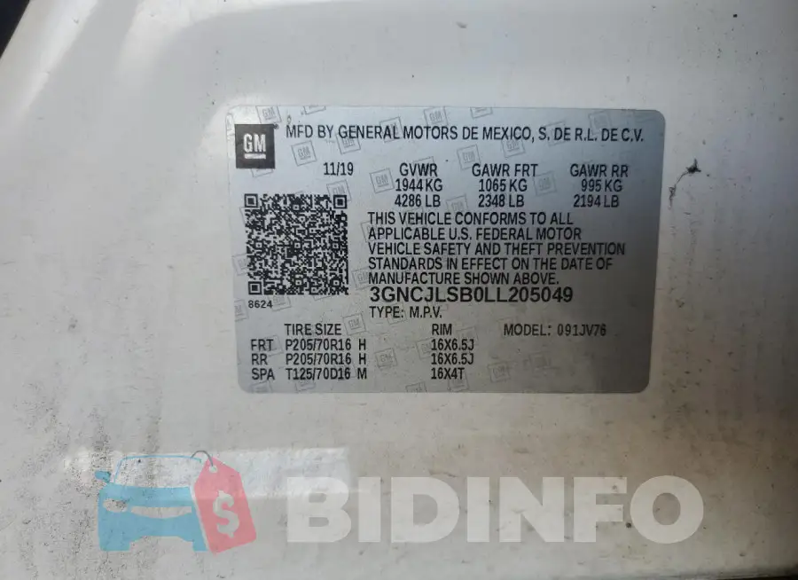 3GNCJLSB0LL205049 Photo# 13