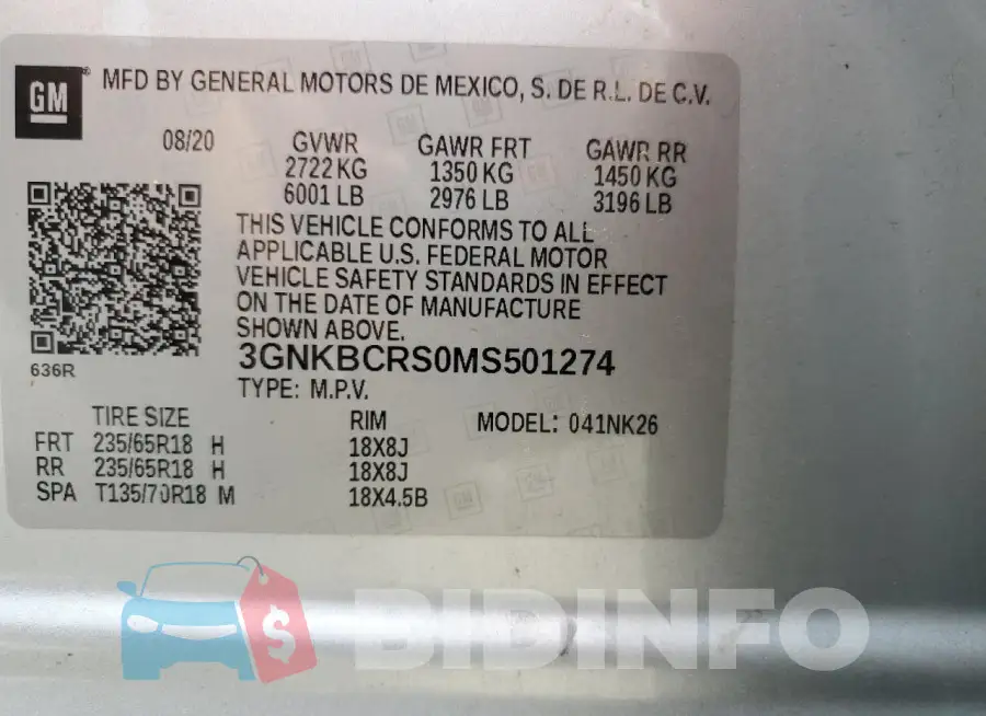3GNKBCRS0MS501274 Photo# 14