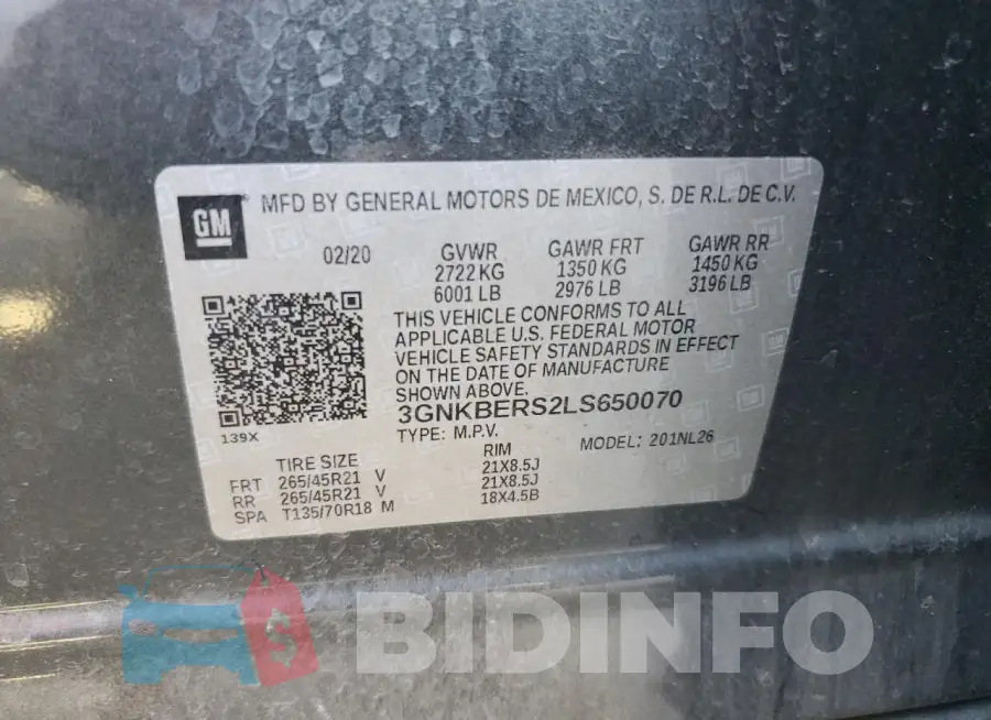 3GNKBERS2LS650070 Photo# 12