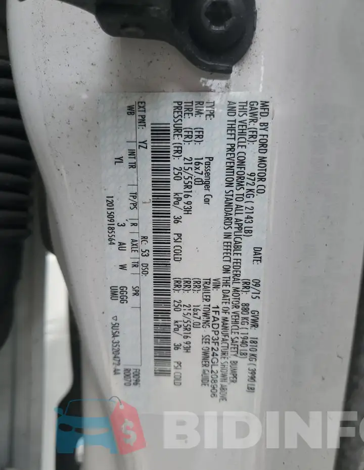 1FADP3F24GL208906 Photo# 12