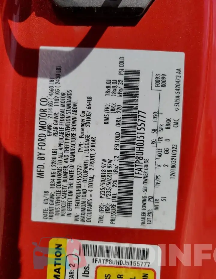 1FATP8UH0J5155777 Photo# 12