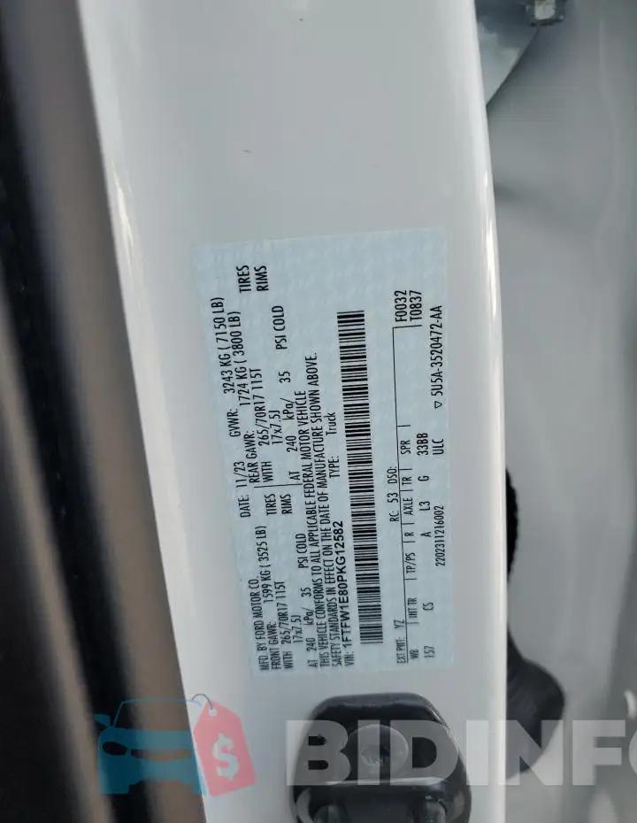 1FTFW1E80PKG12582 Photo# 12