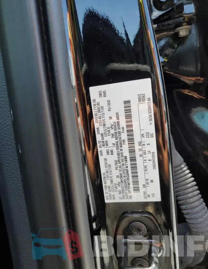 1FTFW1RG9NFA11498 Photo# 13