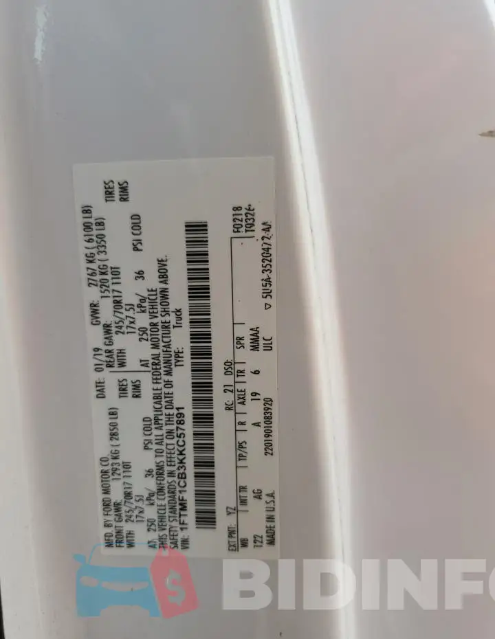 1FTMF1CB3KKC57891 Photo# 13