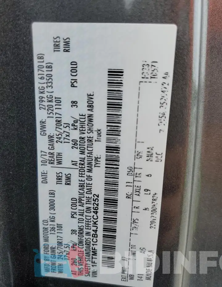 1FTMF1CB4JKC46252 Photo# 13