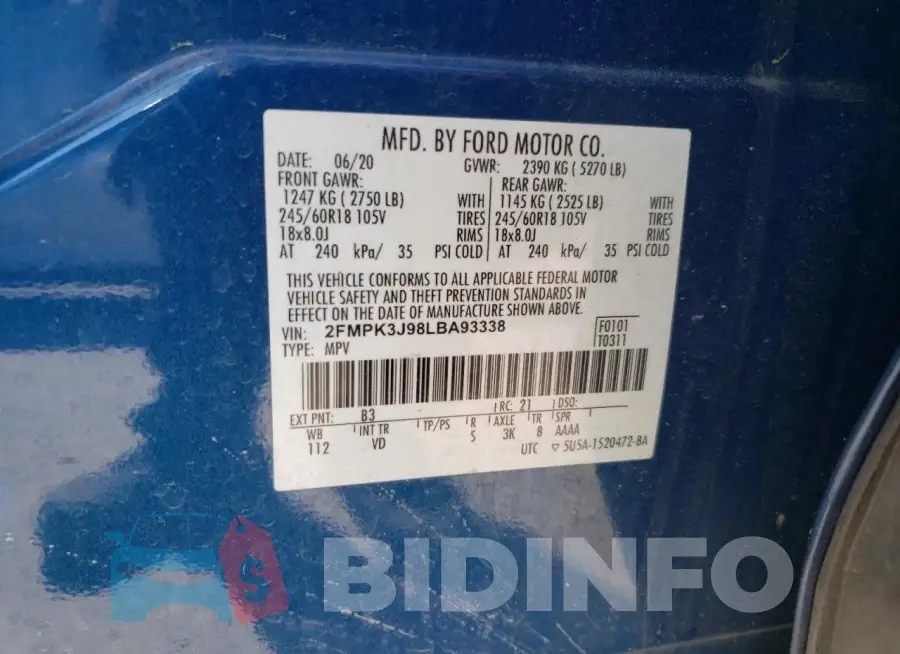 2FMPK3J98LBA93338 Photo# 13