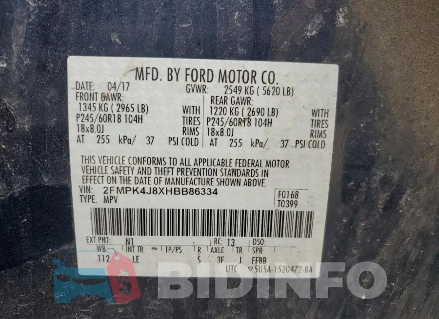 2FMPK4J8XHBB86334 Photo# 14