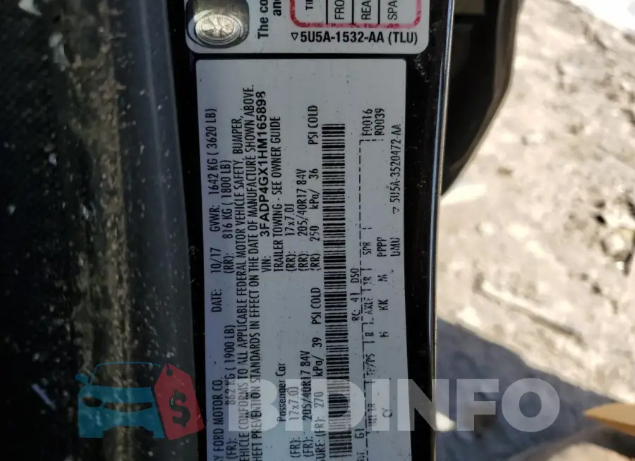 3FADP4GX1HM165898 Photo# 13
