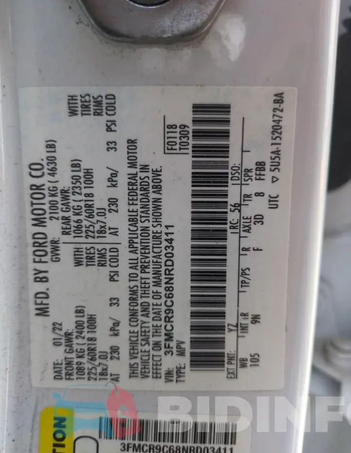 3FMCR9C68NRD03411 Photo# 13