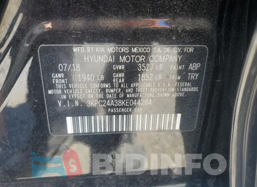 3KPC24A38KE044264 Photo# 12