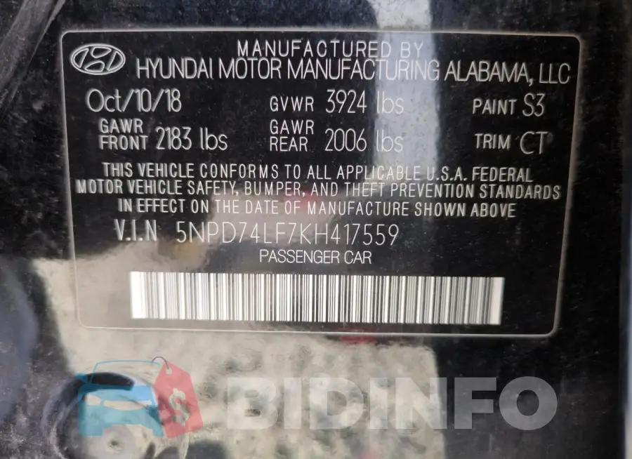 5NPD74LF7KH417559 Photo# 13