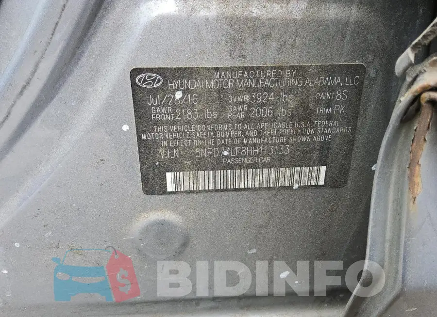5NPD74LF8HH113133 Photo# 12
