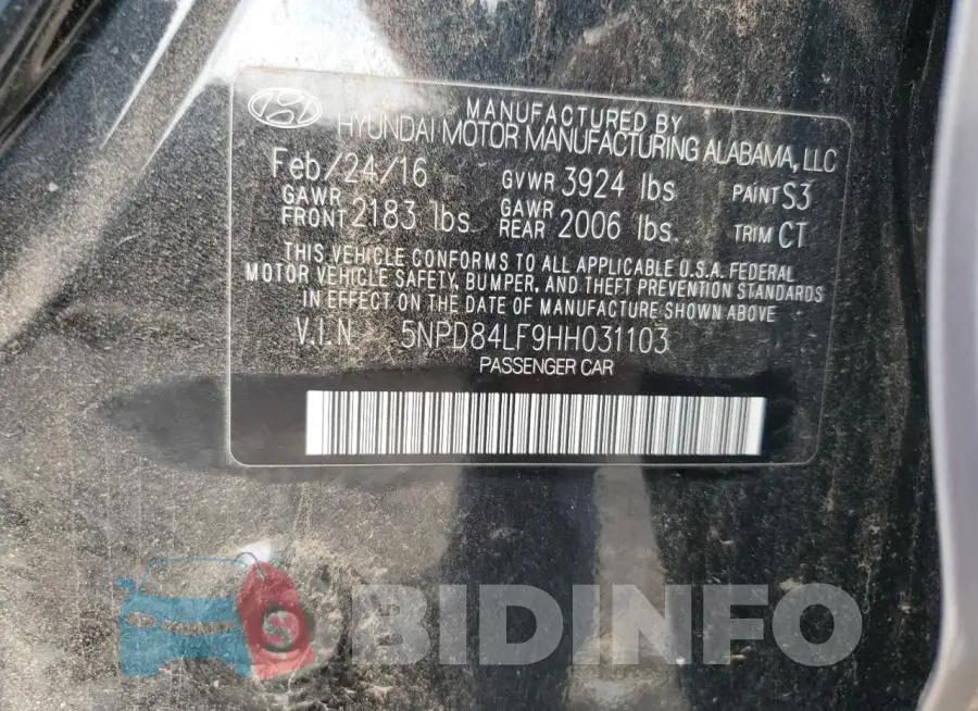 5NPD84LF9HH031103 Photo# 13