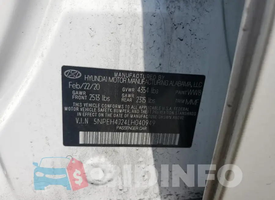 5NPEH4J24LH040949 Photo# 12